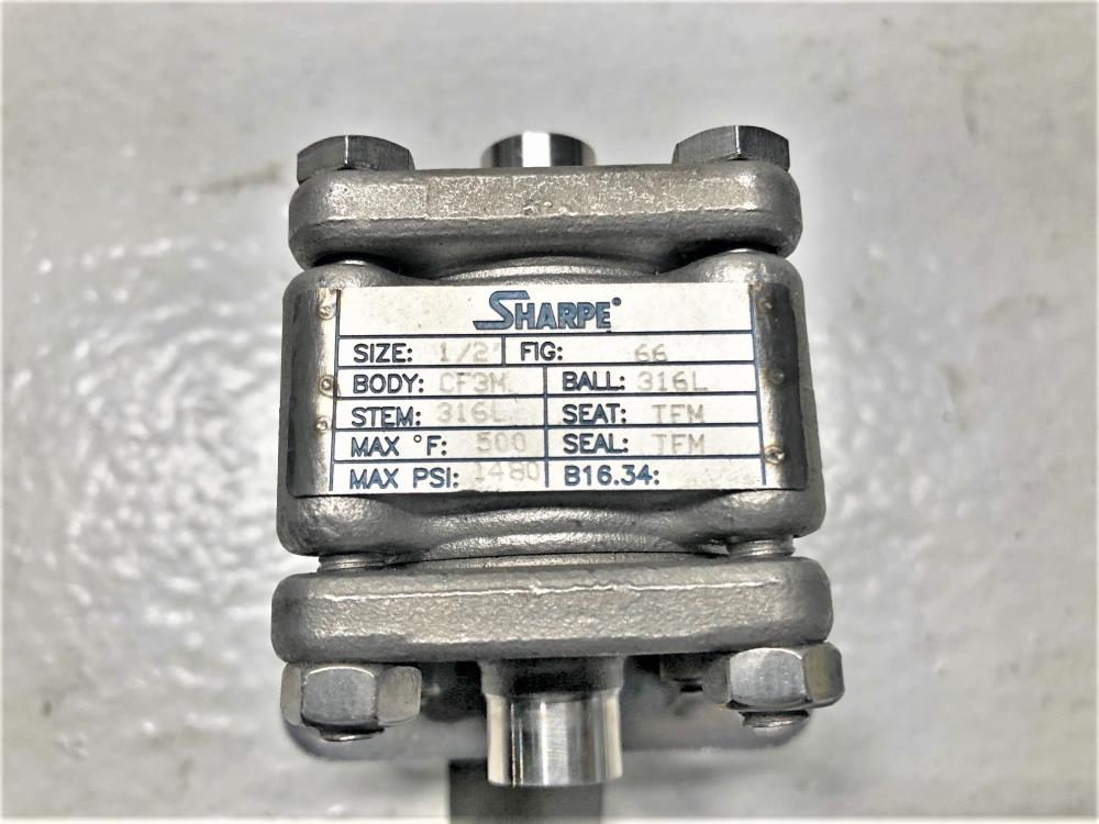 Lot of (6) Sharpe 1/2" Sanitary Ball Valve, WeldEnd, Figure 66, Stainless